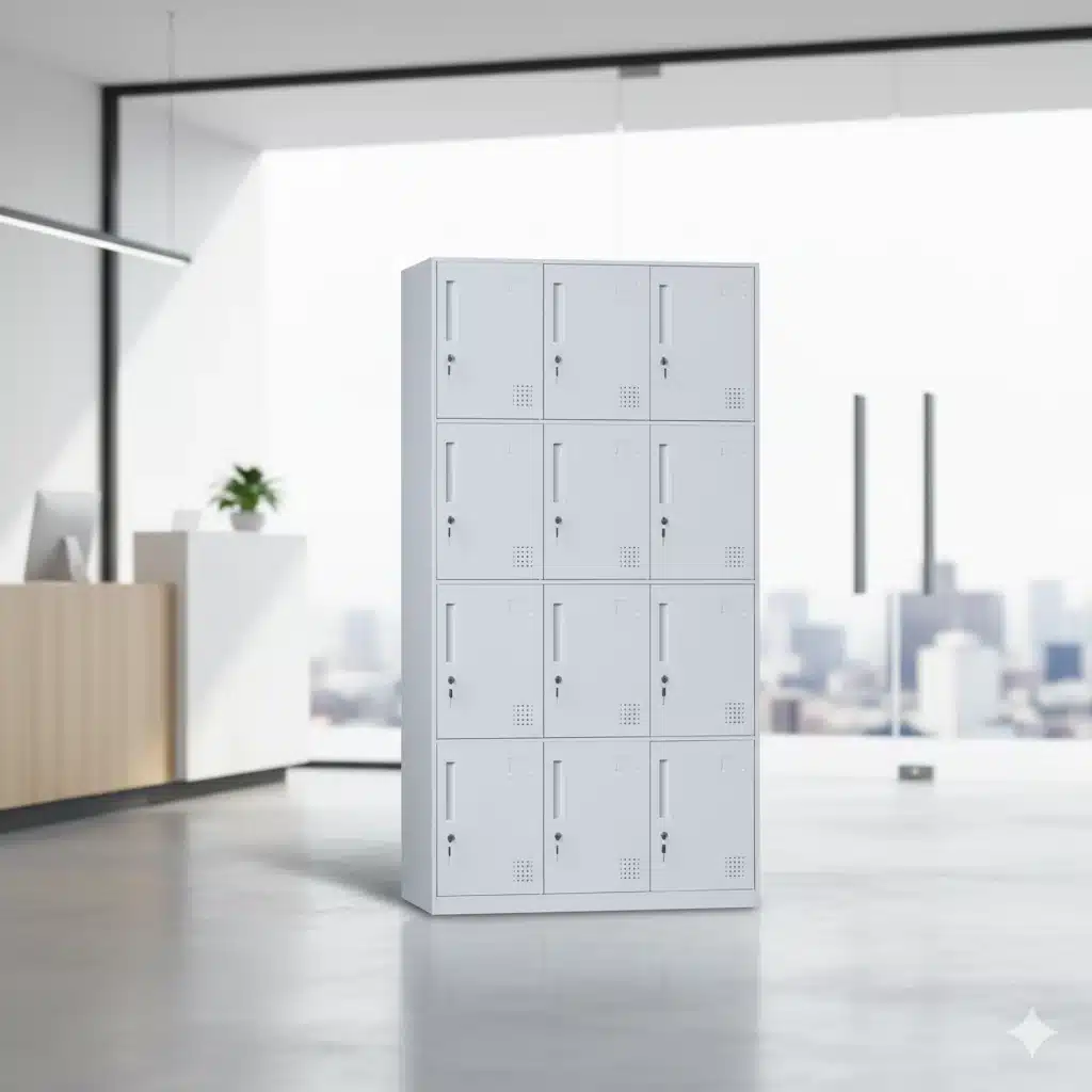 Locker metálico 3 x 4 para oficina corporativa