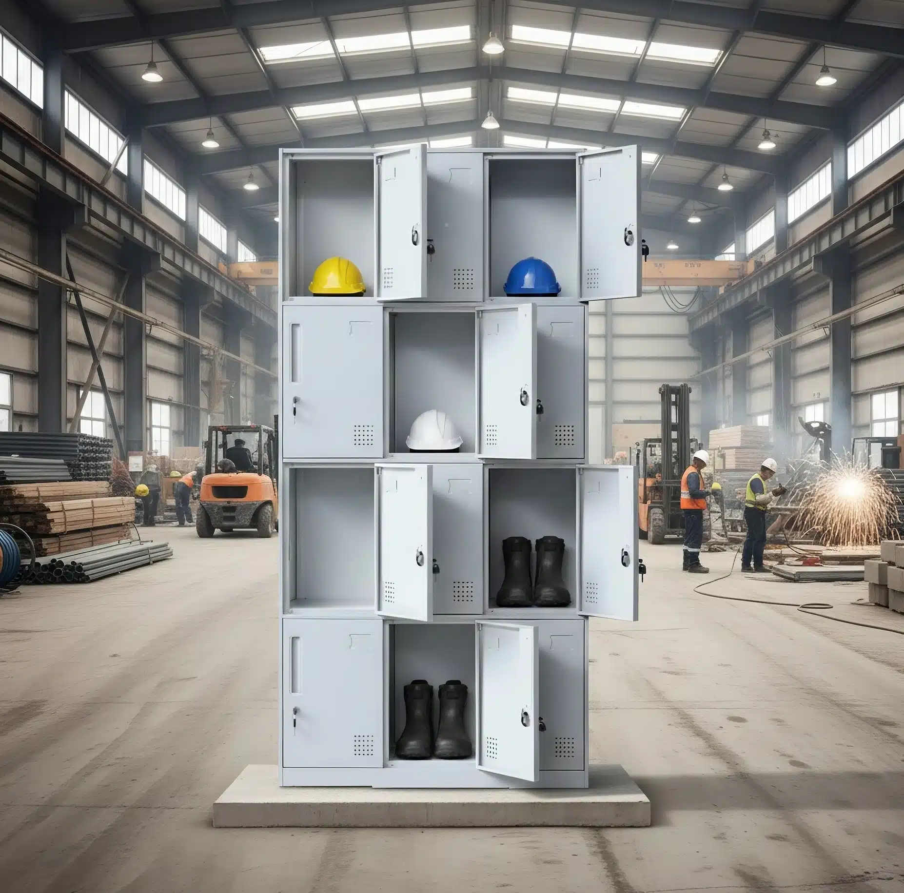 locker metálico 3x4 para almacenes industriales